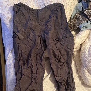 Gray Cargo parachute Pants